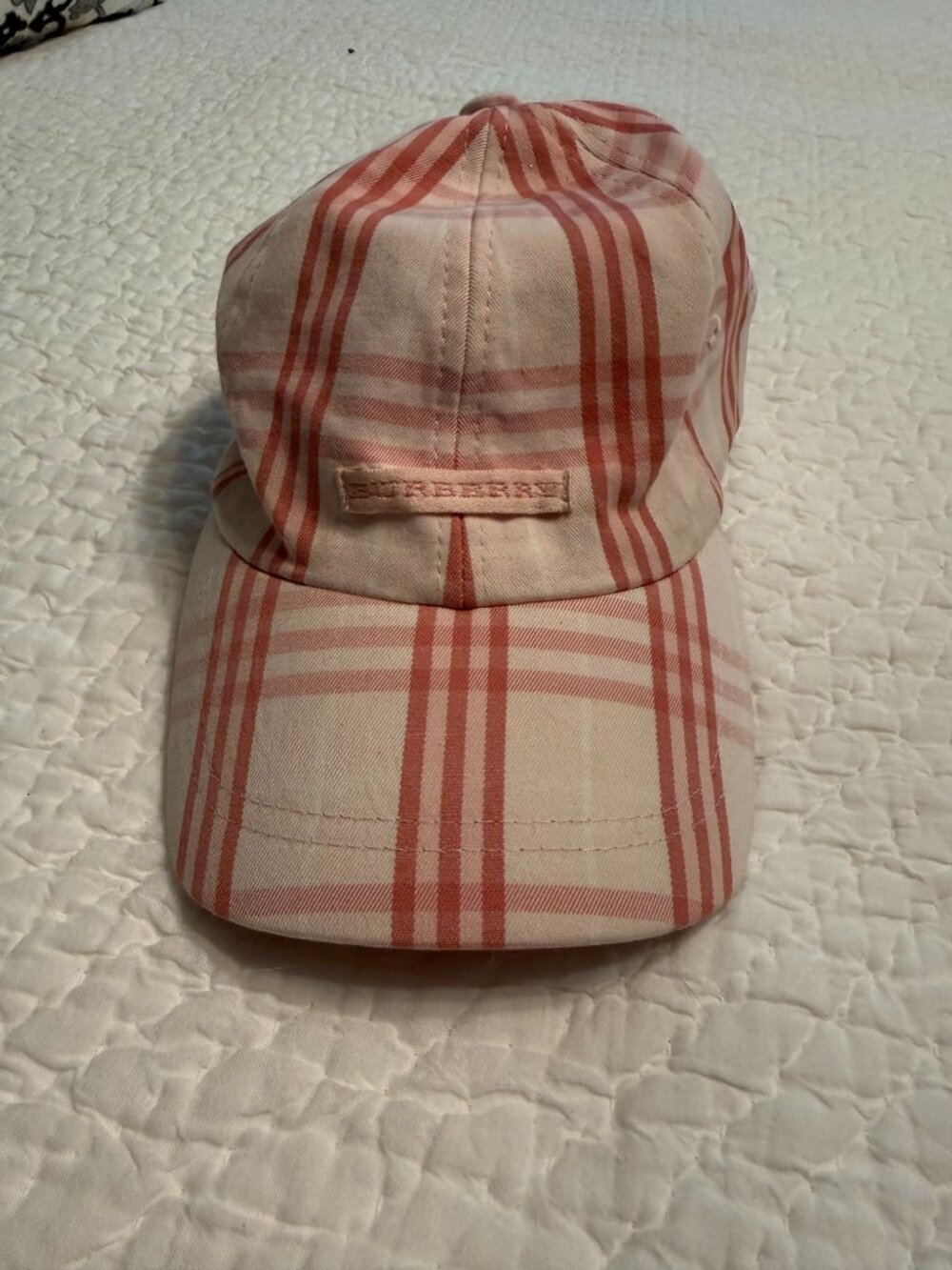 **Pink Plaid Burberry Golf Cap**